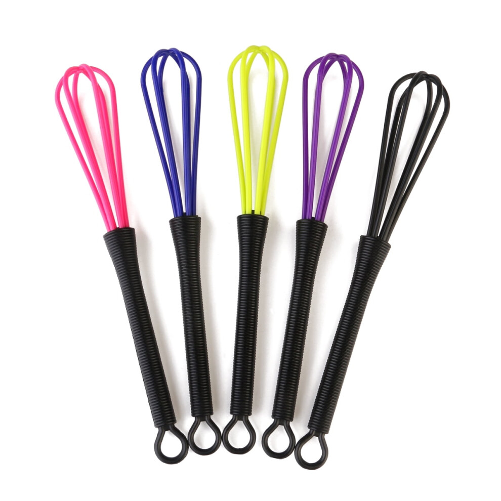 TINKSKY 5pcs Plastic Salon Hairdresser Dye Balloon Whisk Whip Mixer Stirrer Whisk (Random Color)