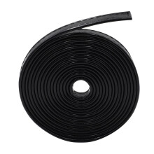1 Roll 3 Meters PU Leather DIY Sewing Pouch Leather Strip Accessories Double-side Route Line Strap for Sewing Bag Supplies (Black)