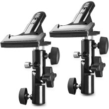 Photo Studio Heavy Duty Metal Clamp Holder with 5/8 Light Stand and Umbrella Reflector Holder(2 PCS)