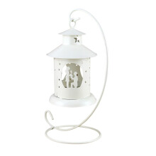 XIUH Home Decoration Candles & Holders Hanging Candles Holder Retro Iron Candlestick Lantern Home Party Decor (White)