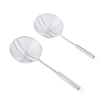 Stainless Steel Skimmer Strainer Mesh Spoon for Frying and Boiling, Fast Draining, Small Large