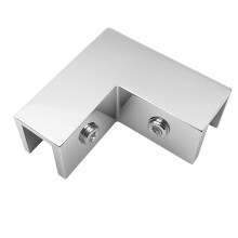 90 Degree Brass Shower Door Clamp Heavy Duty Glass to Glass Chrome Clip for 810mm Thick Panels