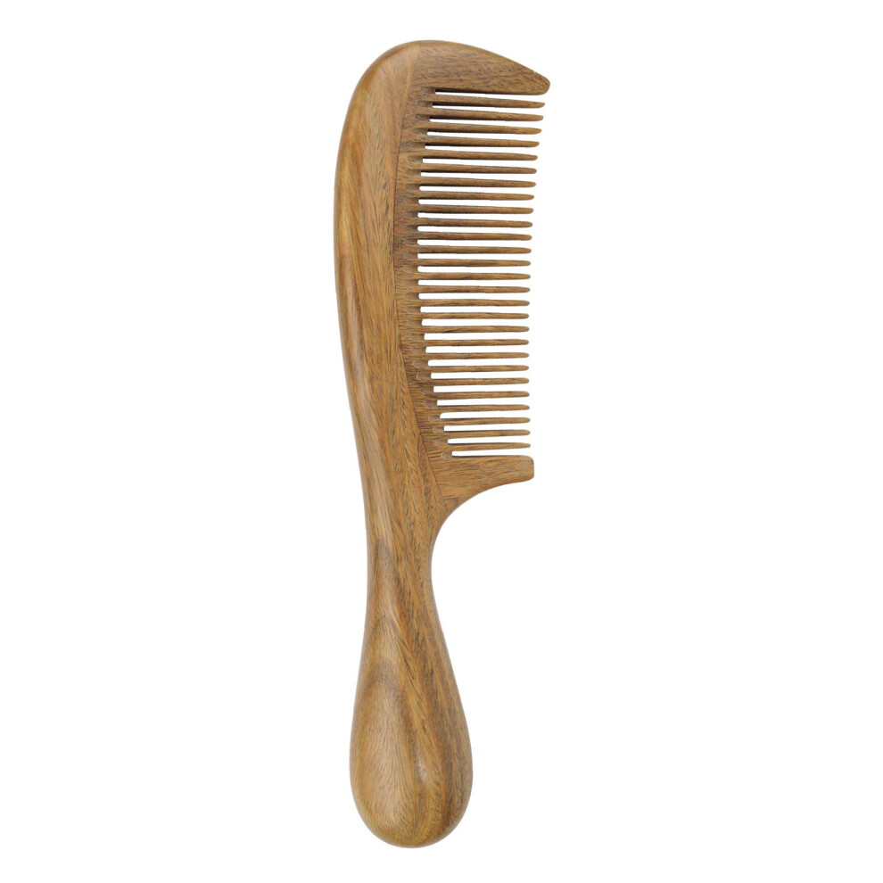 Unisex Green Wooden Hair Comb Sandalwood Antistatic Fine Tooth For Gentle Detangling Men And Women