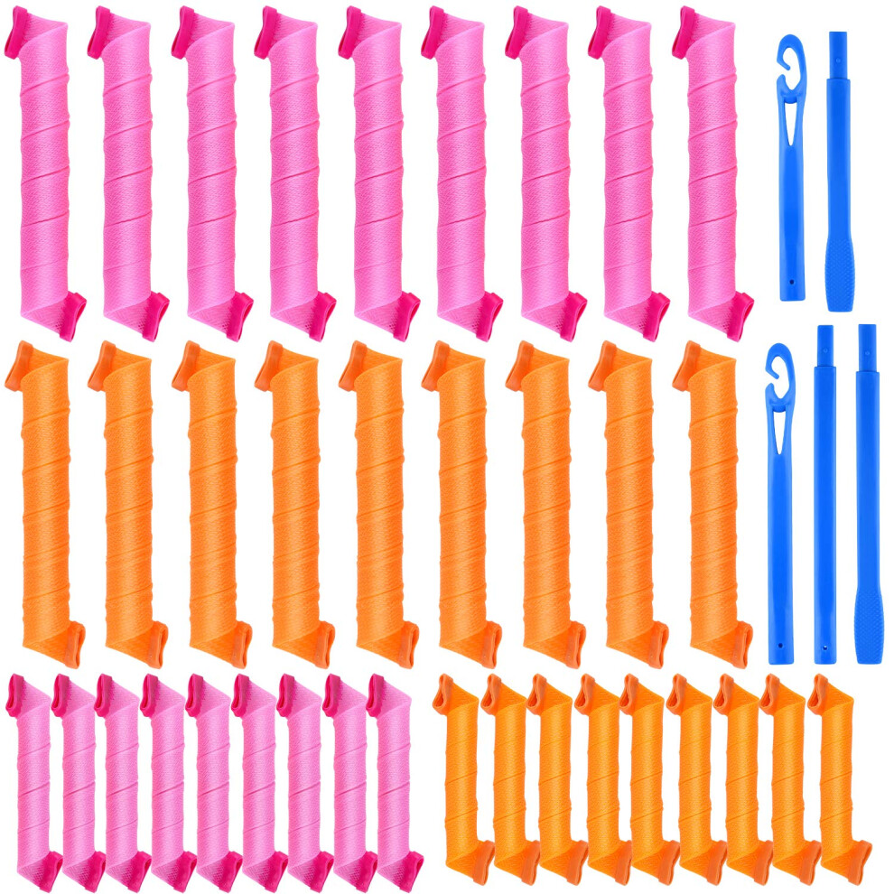 36 Pcs Heatless Spiral Hair Curlers Set for Defined Spiral Curls, Reusable No Heat Styling