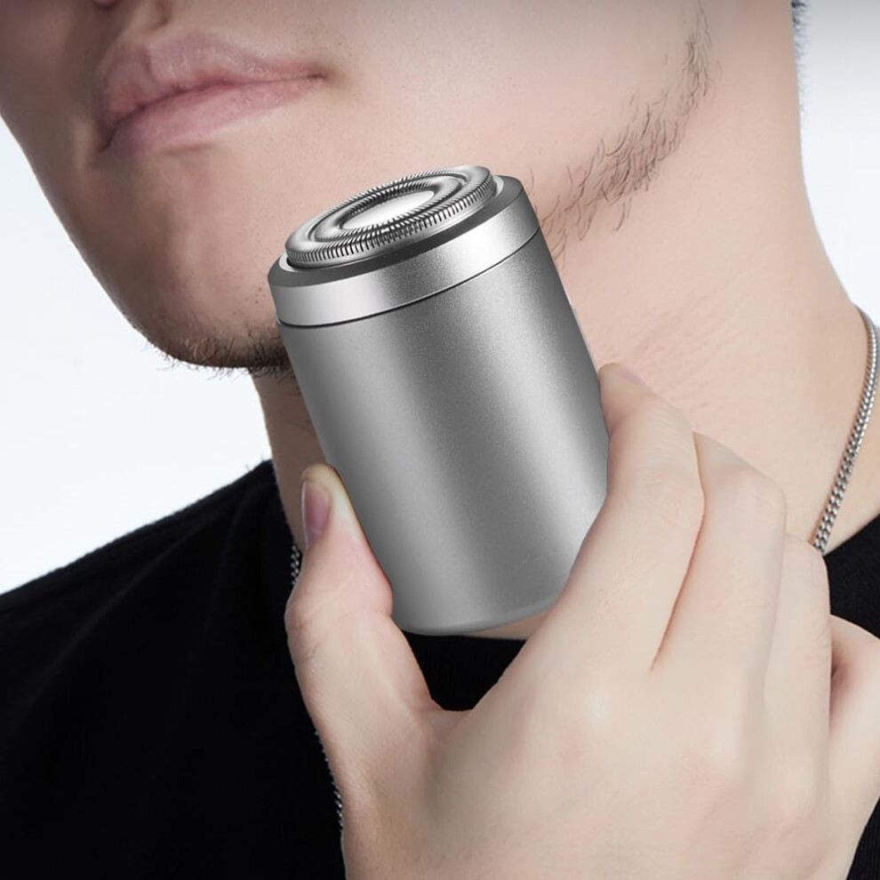 Electric Shaver for Men USB Rechargeable Mini Razor IPX7 Waterproof Compact Design Travel Silver
