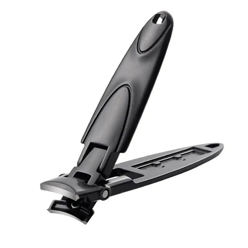 Black Ultrathin Stainless Steel Foldable Nail Clipper With Sharp Rustproof Blades For Travel
