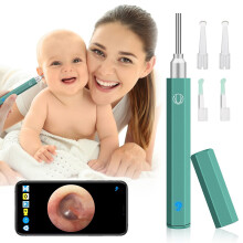 Wireless Ear Wax Removal Camera 1080P WiFi Otoscope with 3.5mm Lens LED Lights for iPhone Android