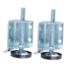 2 Pairs Adjustable Furniture Leveling Feet with Corner Bracket, Steel Cabinet and Wardrobe Levelers