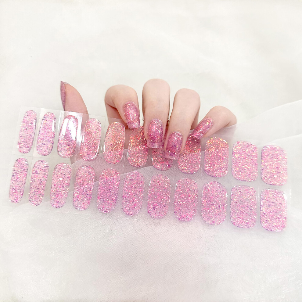 Extra Long Gradient Gel Nail Polish Strips with Strong Adhesive, Ready to Use Ombre Nail Wraps