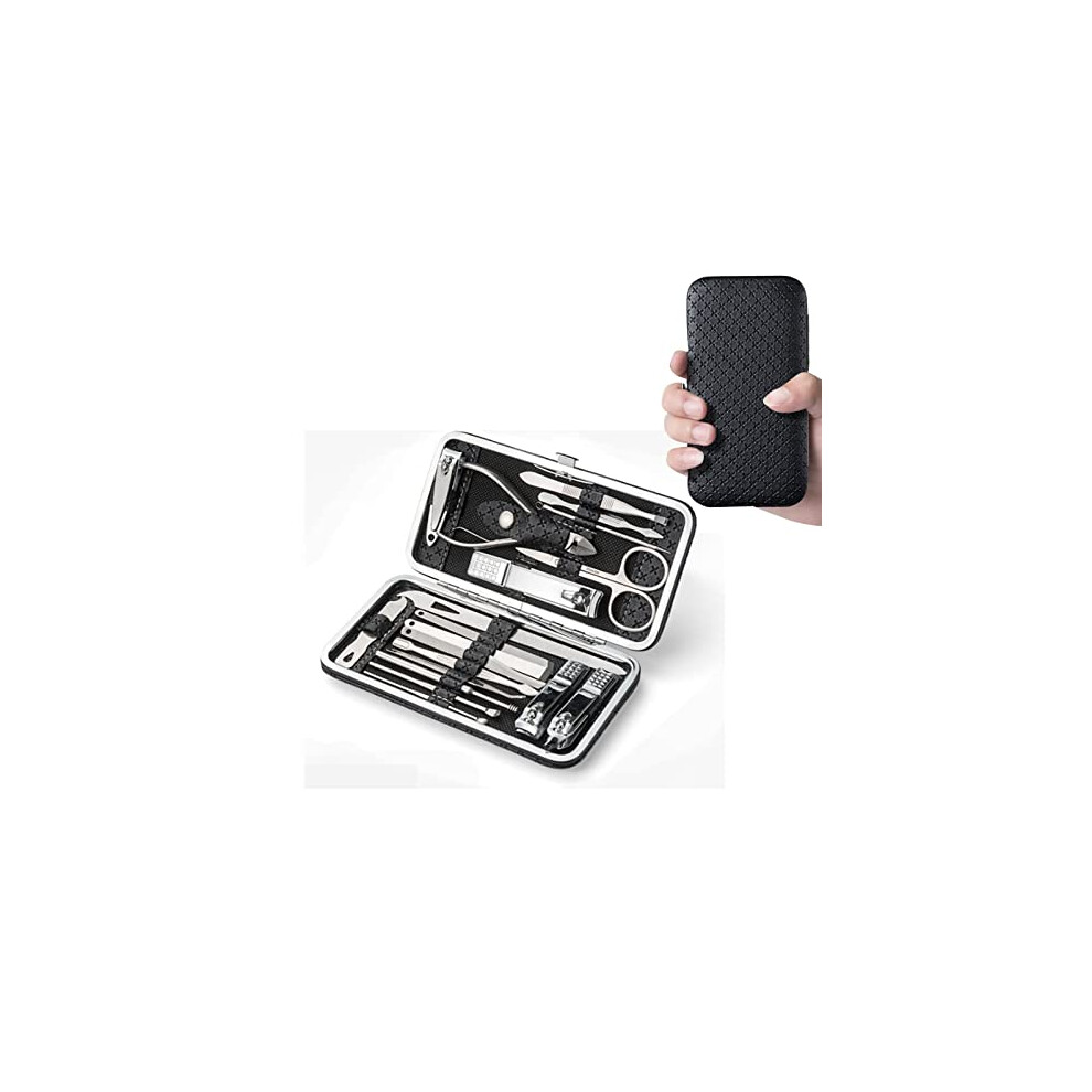 Manicure Pedicure Set 16 Piece Stainless Steel Nail Grooming Kit with Travel Case
