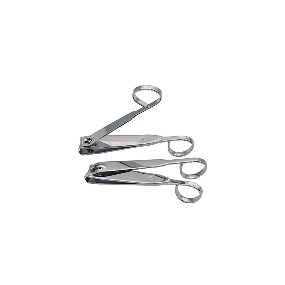 2 Pack Stainless Steel Nail Clipper with Ergonomic Scissor Handle and Precision Curved Blades