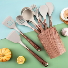 Silicone Cooking Utensil Set 10 Piece Heat Resistant Non Stick Kitchen Tools with Storage Holder