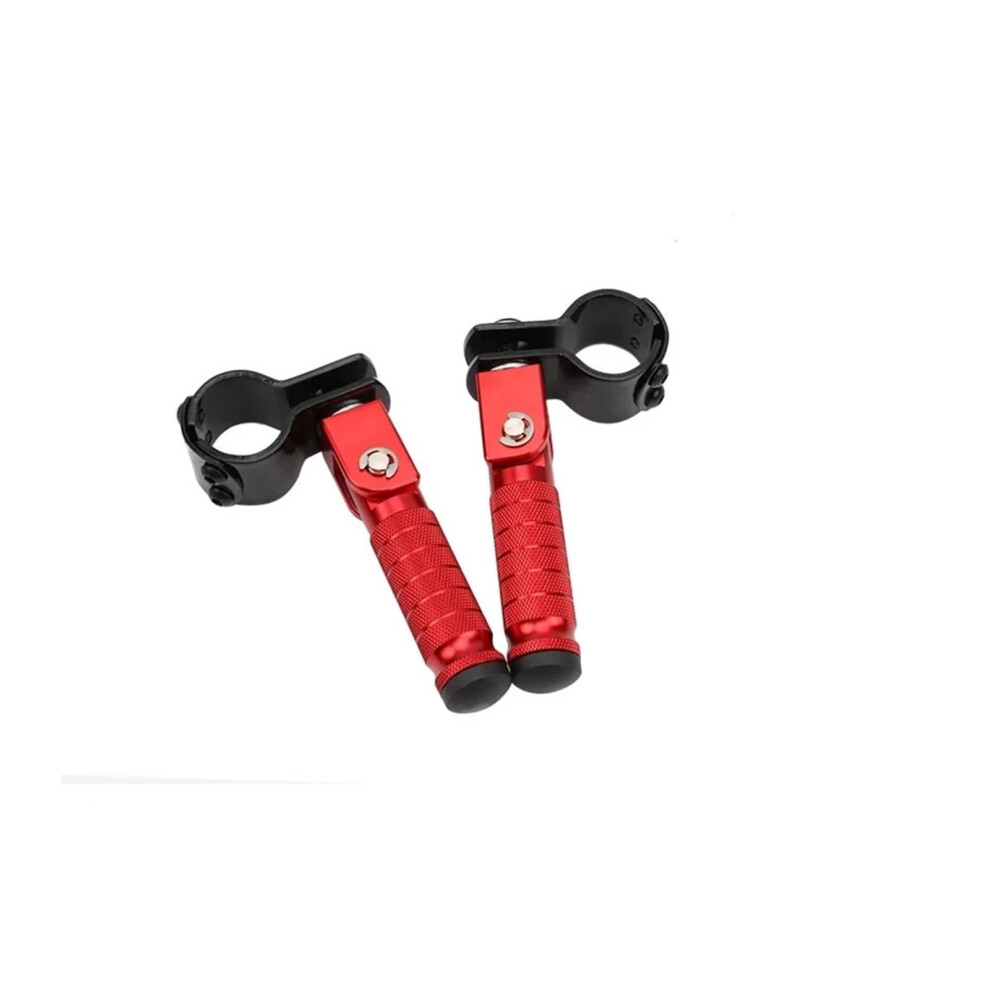Cnc Aluminum Motorcycle Foot Pegs Rearsets With Knurled Antislip 90 Folding Design Red 9113335450301