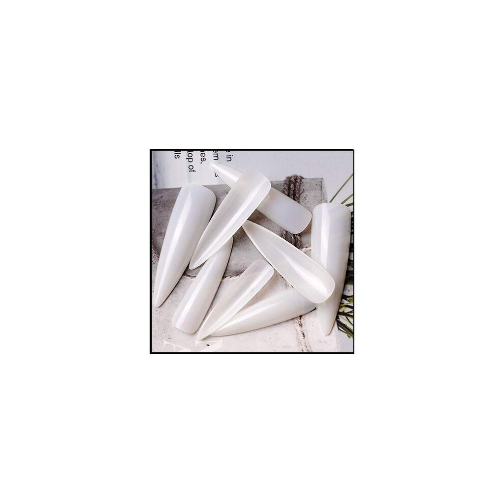 500 Piece Acrylic Nail Tips Set Natural and Transparent False Nail Extensions Complete Size Range