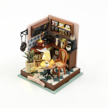 TITOUMI Miniature Dollhouse Kit with Furniture, 1:24 Scale Room Mini Wooden Doll House for Kids Teens