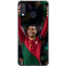Compatible with Samsung Galaxy A40 Transparent Case Cristiano Ronaldo (Portugal)