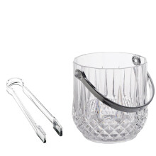1 Set 2pcs Portable Ice Bucket Plastic Ice Clamp Ice Container (Transparent)