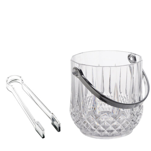 1 Set 2pcs Portable Ice Bucket Plastic Ice Clamp Ice Container (Transparent)