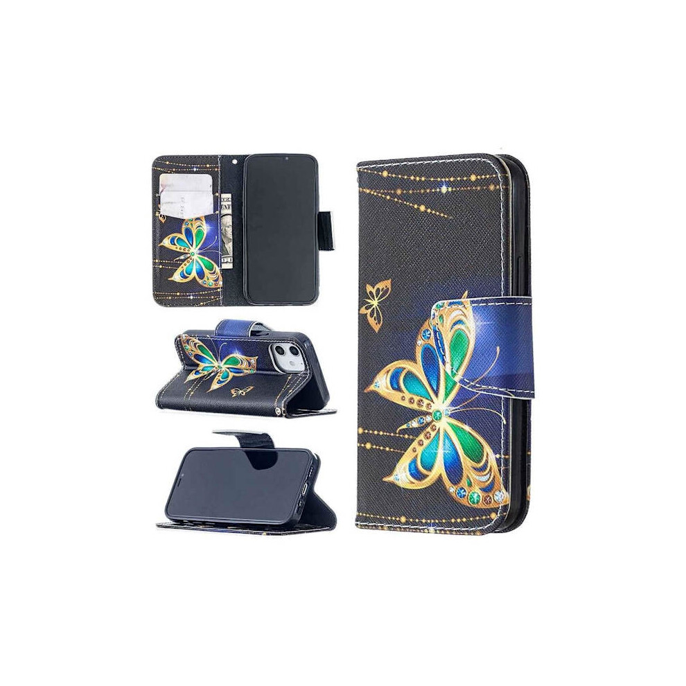 Wallet Case Compatible With Apple Compatible With Iphone 12 Â Butterfly Gold 9058772569059