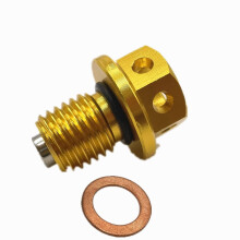 M12x1.5 Magnetic Oil Drain Plug CNC Aluminum Gold Engine Protection for Yamaha Motorcycle