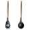 Eease Silicone Pasta Fork Wooden Handle Spaghetti Utensils Grey 1