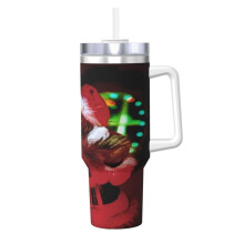 Personalized 40oz Tumbler with Handle & Straw - Stainless Steel Coffee Cup with Lid, Compatible with Christmas Gifts for Women, Girls, Kids