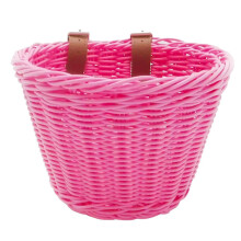 21*17*16cm Children's Basket in Wicker for Bicycle, Boys and Girls pink