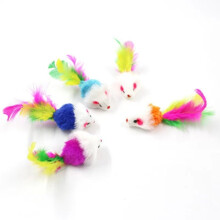 TG 5 pcs (color) plush imitation mouse Cat Funny self-striking cat toy, play