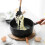 Silicone Pasta Fork Wooden Handle Spaghetti Utensils Grey 6