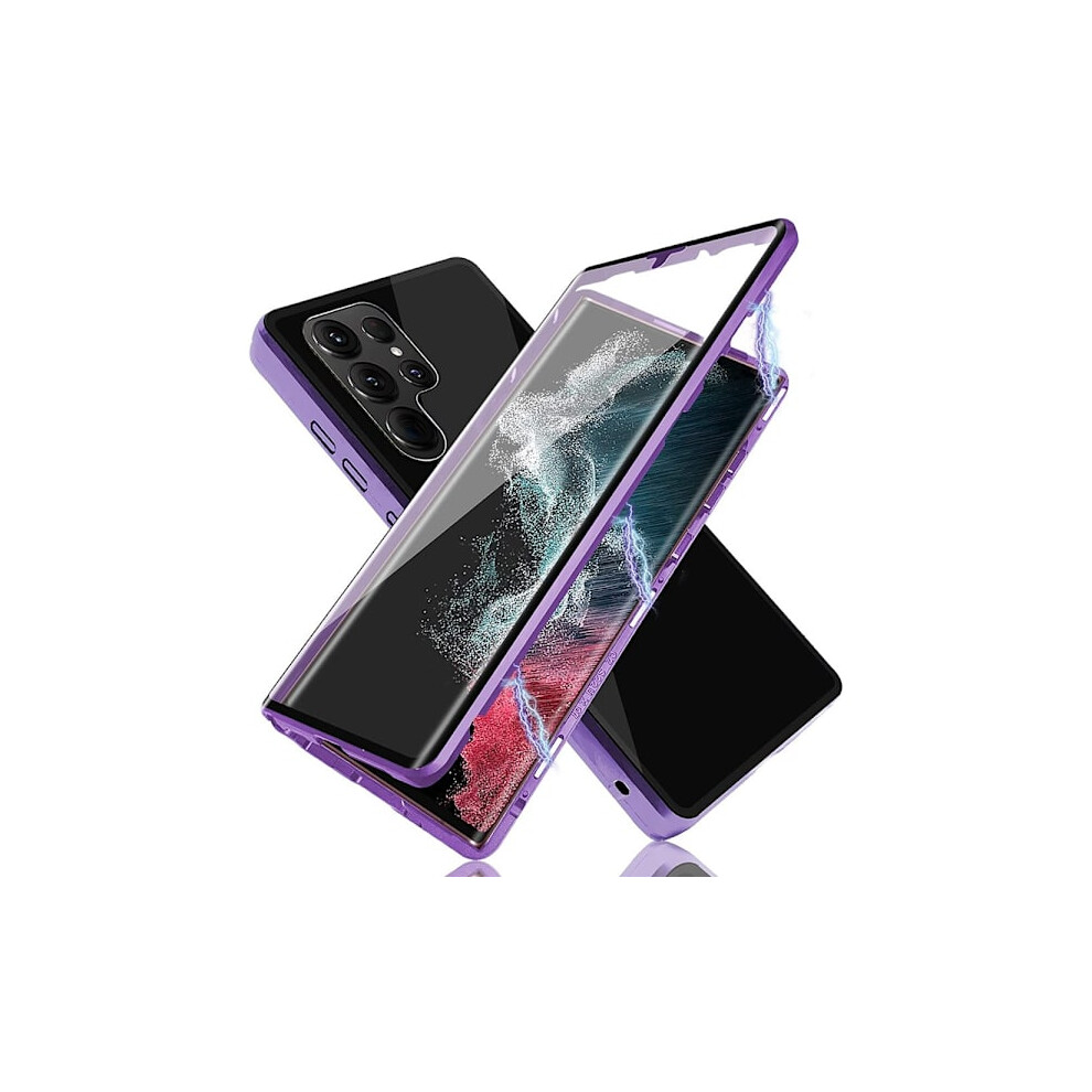 Smooth Double-Sided (Magnetic) Case - Compatible With Samsung Galaxy S22 Ultra Purple 9058772069504