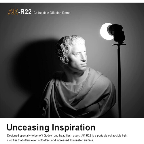 AK-R22 Collapsible Diffusion Dome, Diffuser for V1 Round Head Flash, AD100Pro, AD200Pro( 1