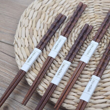 Herrnalise 5 Pairs Reusable Japanese Chopsticks, Non-slip Natural Wood, 9 Inch - Lightweight & Beginner-Friendly