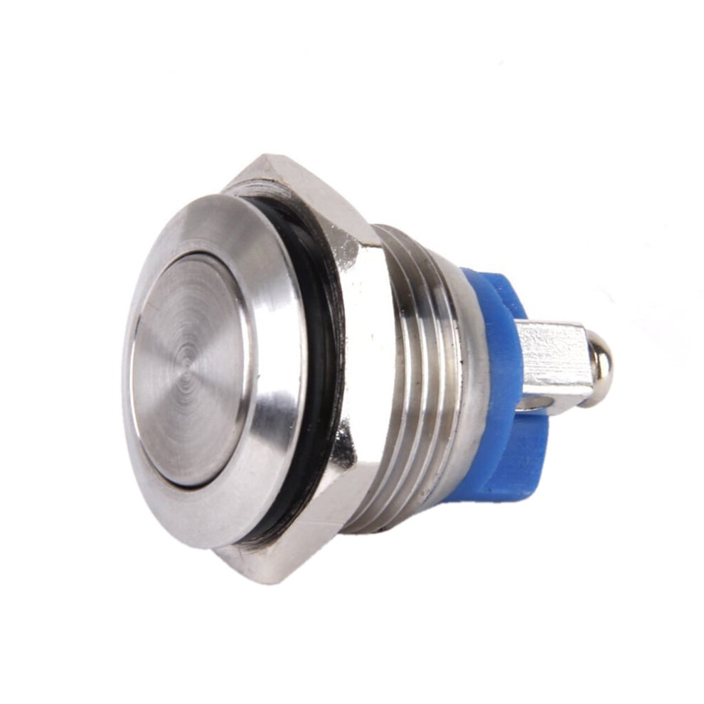 16Mm Momentary Push Button Horn Switch For Doorbell Boat Car Waterproof Metal (Silver) Silver 9058772070333