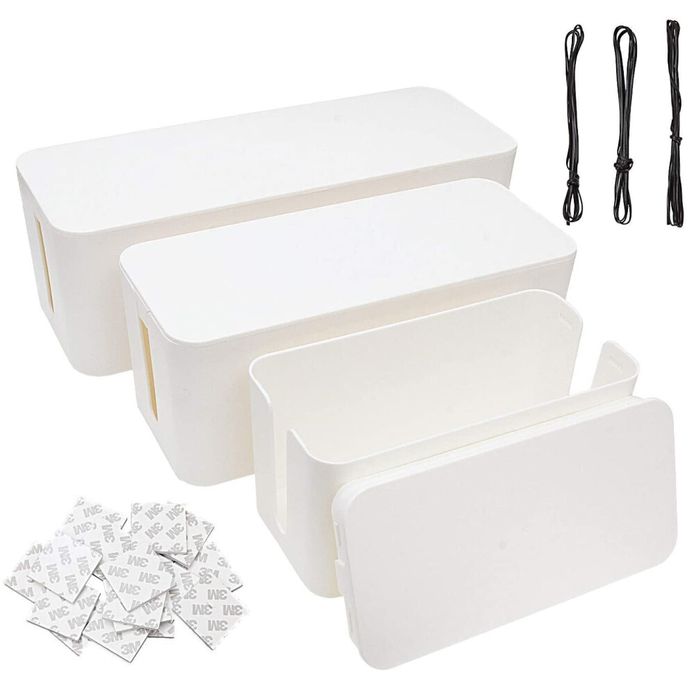 Cable Management Box Set Large Medium Small Cord Box Organizer To Hider Box Power Strip & Surge Protectors Cover Wire 9058772070371