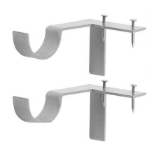 2x Single Hang Curtain Rod Holders Tap Right Window Frame Curtain Rod Bracket