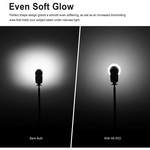 AK-R22 Collapsible Diffusion Dome, Diffuser for V1 Round Head Flash, AD100Pro, AD200Pro( 2
