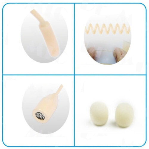 Beige Single Earhook Headset Mic Headworn Microphone 3.5mm 3 Pin 4 Pin XLR Plug 1