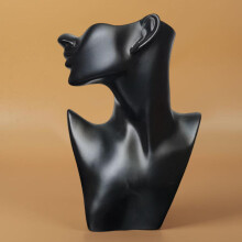 Necklace Jewelry Display Jewelry Stand Female Model Head Jewelry Display Bust Holder Organizer for Jewelry Necklace Pendant Chain , Black