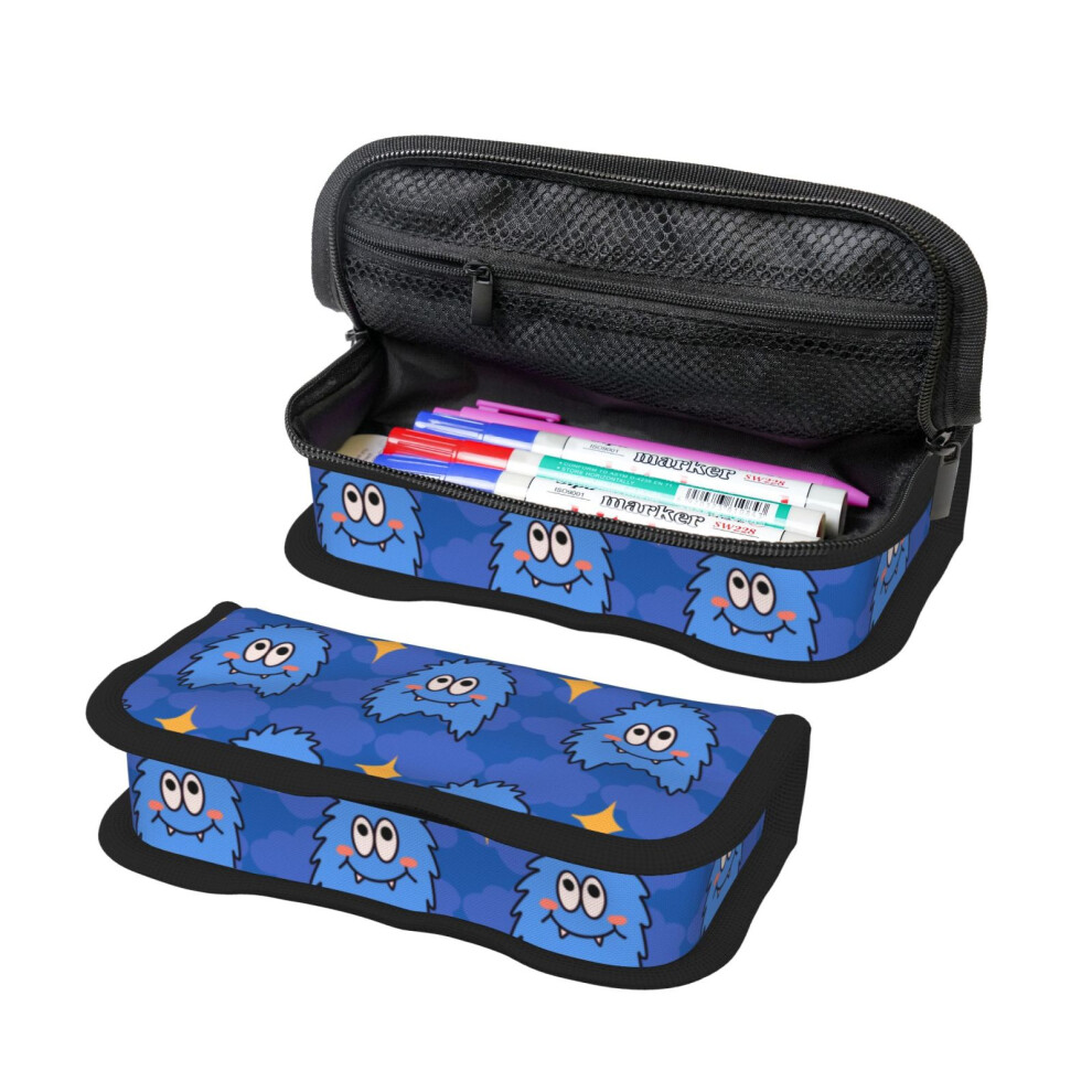 MGEZCOO Canvas Pencil Case â Durable, Multi-Functional, with Double Zipper, Ideal for Stationery and Makeup