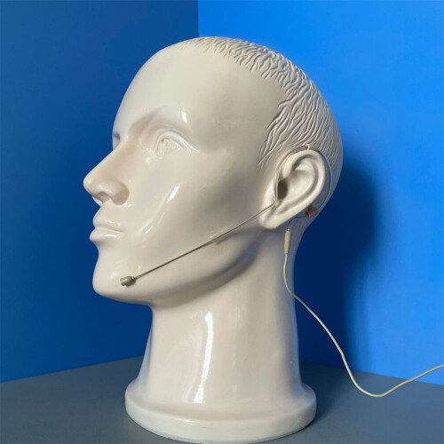 Beige Single Earhook Headset Mic Headworn Microphone 3.5mm 3 Pin 4 Pin XLR Plug 2