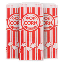1 Oz Popcorn Bag, Red and White (500 Count) - Compatible with Popcorn Machines - for Theaters, Festivals, Concession Stands