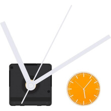 Clock mechanism kit, wall clock motor with long shaft, quartz clock for manual operation with white hands, suitable for a maximum dial thickness
