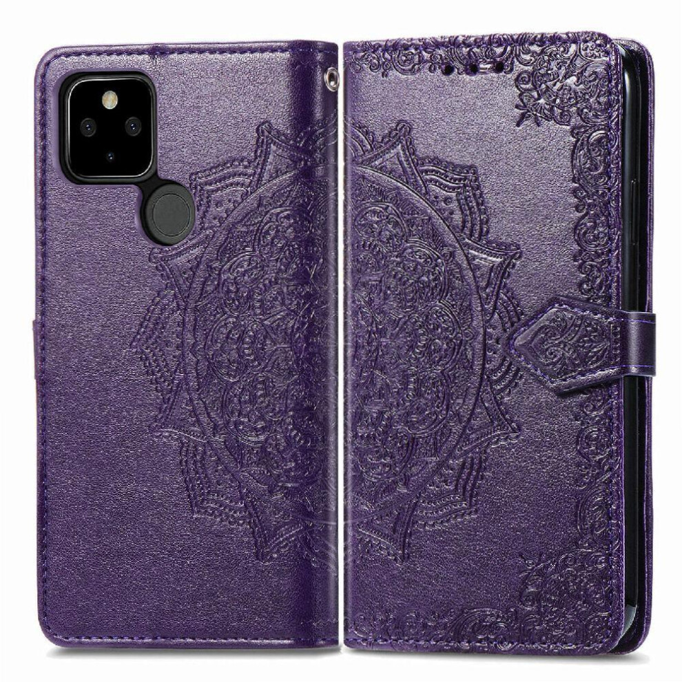 Case For Google Pixel 5A 5G Leather Case Flip Cover Exquisite Pattern Shockproof Simple Business 9322103139083