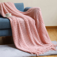 Avtoify Sofa Cover Blanket, Solid Color, Summer Office AIRconditioning Nap Blanket, Knitted Small Blanket D