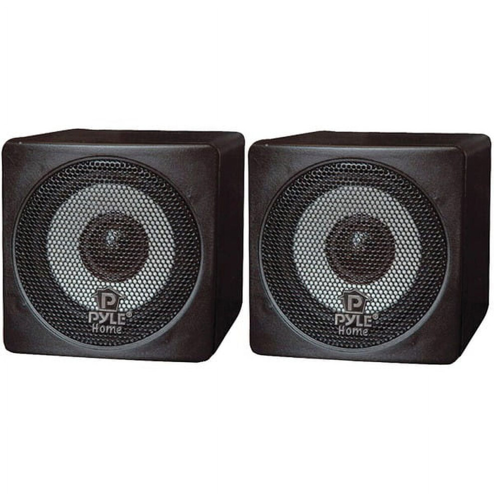 Pyle Home 3" 100-Watt Mini-Cube Bookshelf Speakers (Black) Black 9322103946728