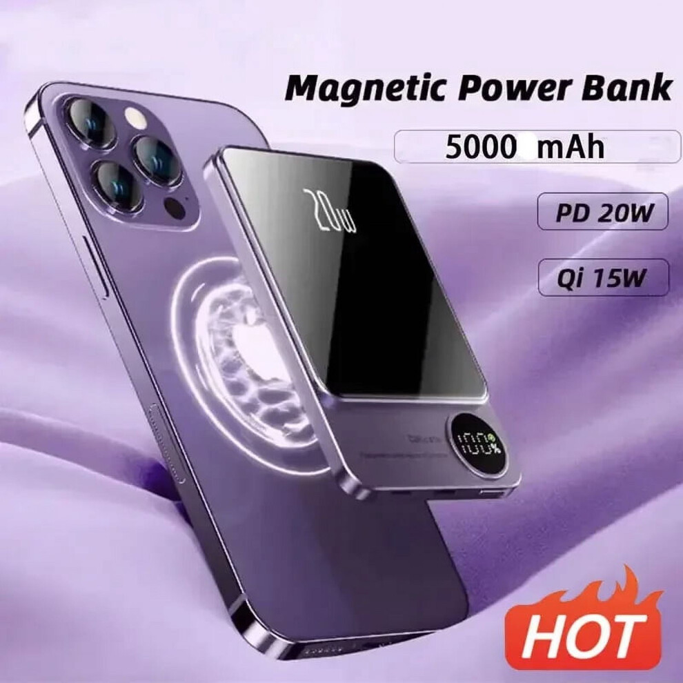 10000Mah Magnetic Wireless Power Bank, 5000Mah Pd 20W Fast Charging, Portable External Battery Compatible With Iphone 14/13 & Compatible With Samsung 9322103947411
