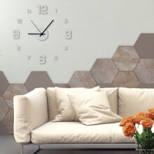 Quinlirra Clearance Frameless DIY Wall Clock, 3D Silent Round Quartz Sticker, Home Living Room Bedroom Office Decor (Silver)