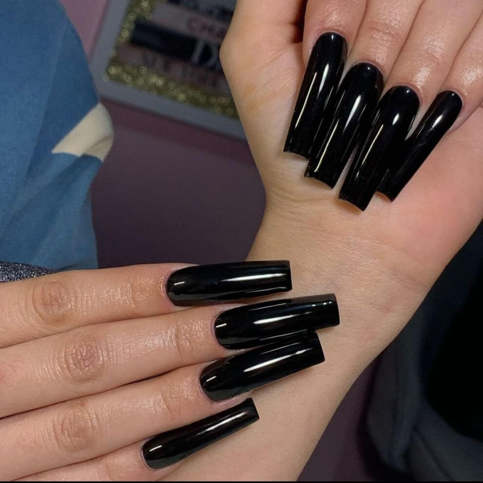 Halloween Press On Nails Long Square Acrylic Fake Nails with Durable Glossy Finish and Easy Glue