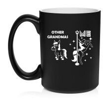 Grandma Superstar Unicorn Funny Grandmother Gift Ceramic Coffee Mug Tea Cup Gift for Her, Him, Friend, Coworker, Wife, Husband (15oz Matte Black)
