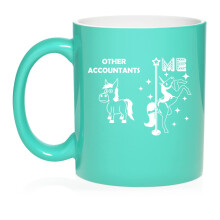 Accountant Superstar Unicorn Funny Ceramic Coffee Mug Tea Cup Gift for CPA, Gift For Accountant (11oz Teal)